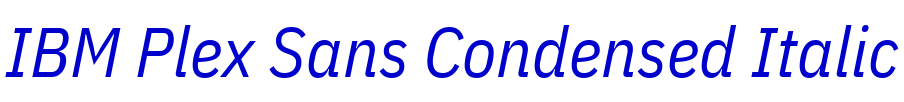 IBM Plex Sans Condensed Italic шрифт